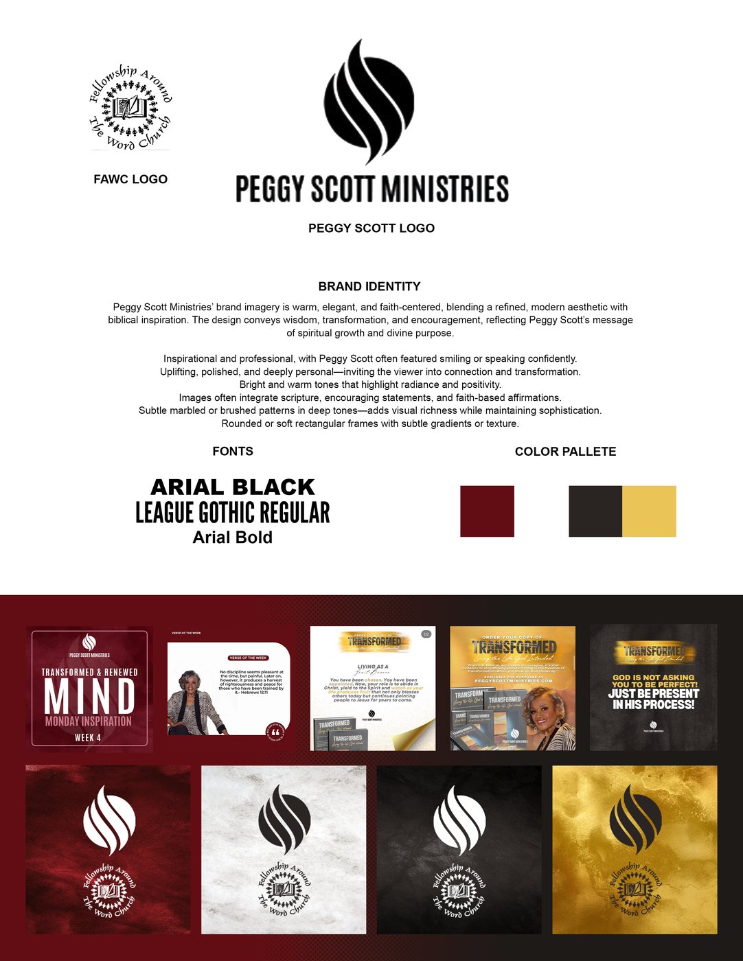 Peggy Scott brand guide layout