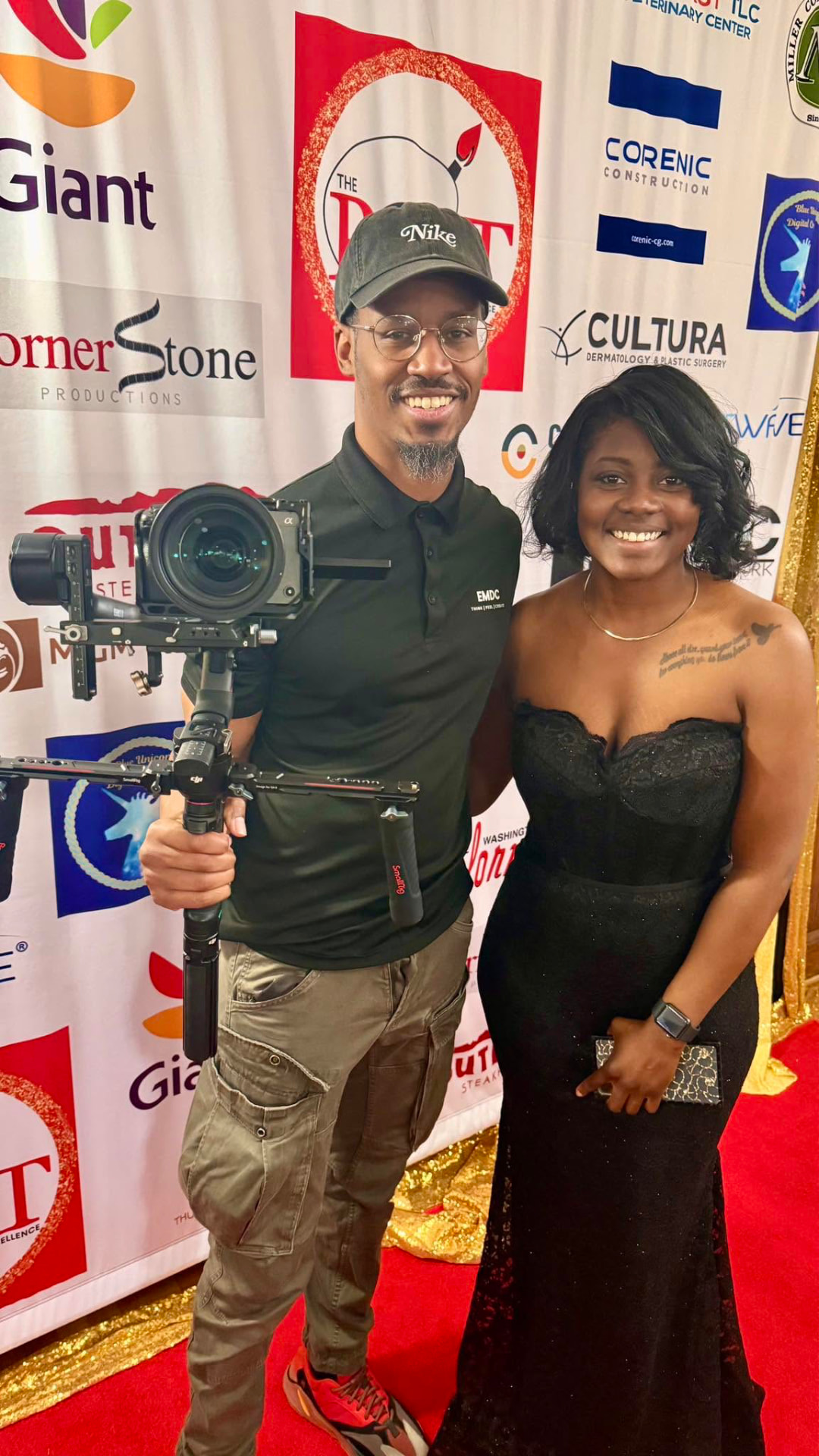 Envision Media crew covering a red carpet event with camera gimbal
