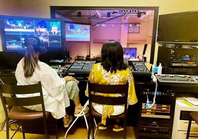 Envision Media crew directing a multi-camera live broadcast from the control room